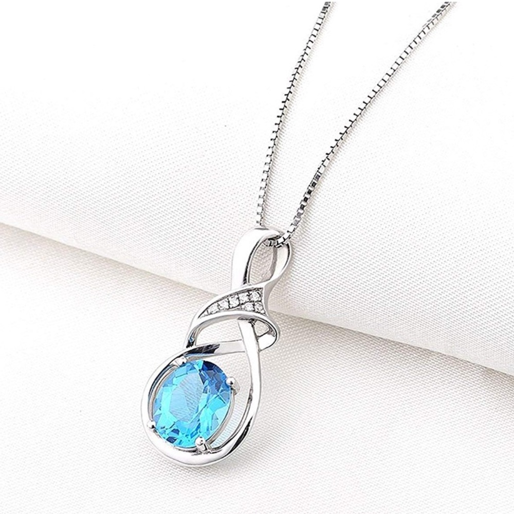 💙 Gemstone Sterling Silver Pendant Necklace! 💙